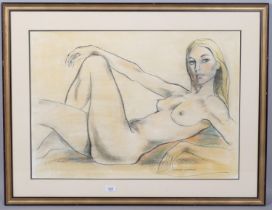 Ronald Cameron (1930 - 2013), nude life study, coloured pastels, signed, 51cm x 72cm, framed Good