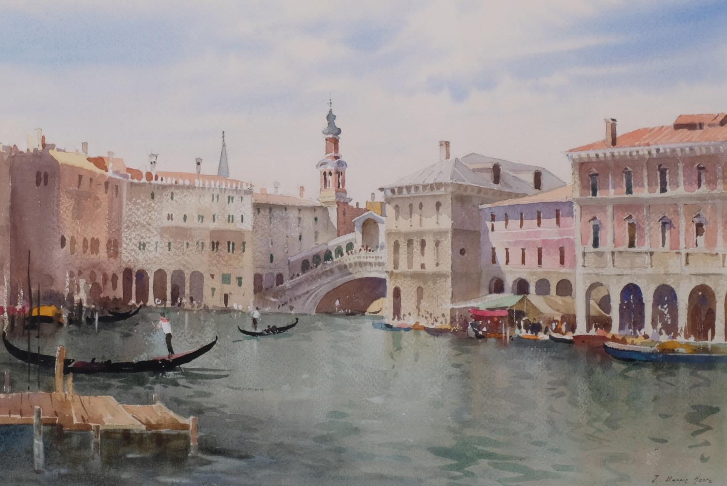 John Barrie Haste (1931 - 2011), Venice, watercolour, signed, 34cm x 51cm, framed Good condition