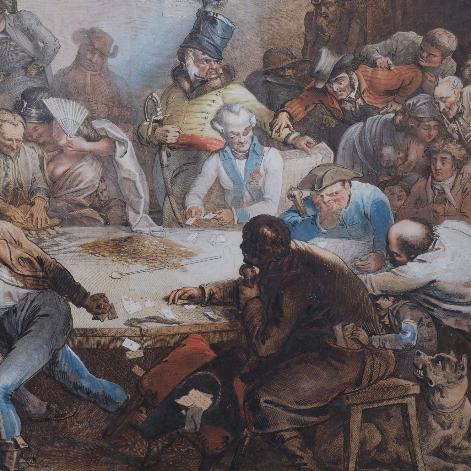 Johann Heinrich Ramberg (1763 - 1840), The Lost Game, hand coloured etching, signed in the plate and - Image 3 of 4