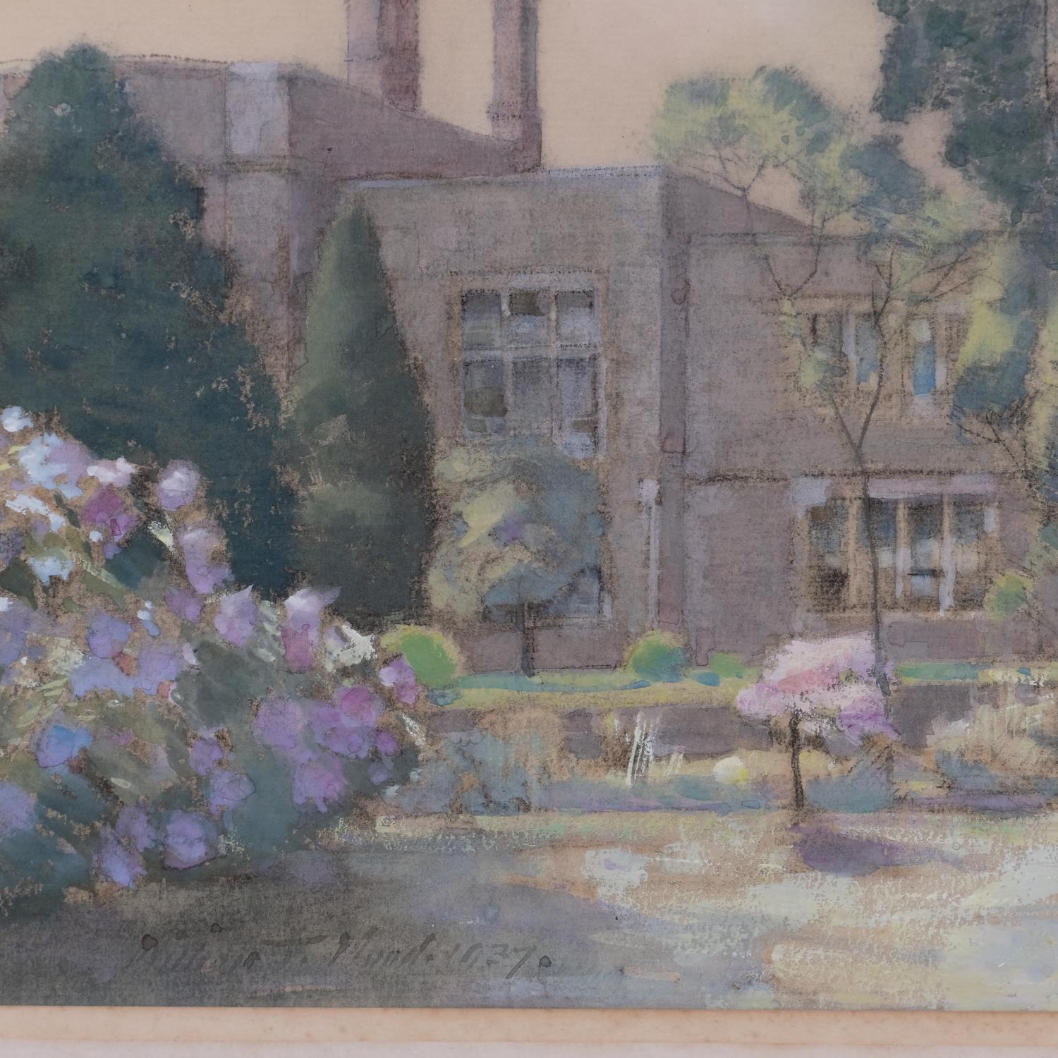 William Thomas Wood (1877 - 1958), abbey ruins, watercolour, signed and dated 1937, 46cm x 48cm, - Image 3 of 4