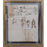 POLITICAL INTEREST - a sheet of character sketches of politicians, drawn on a House Of Commons