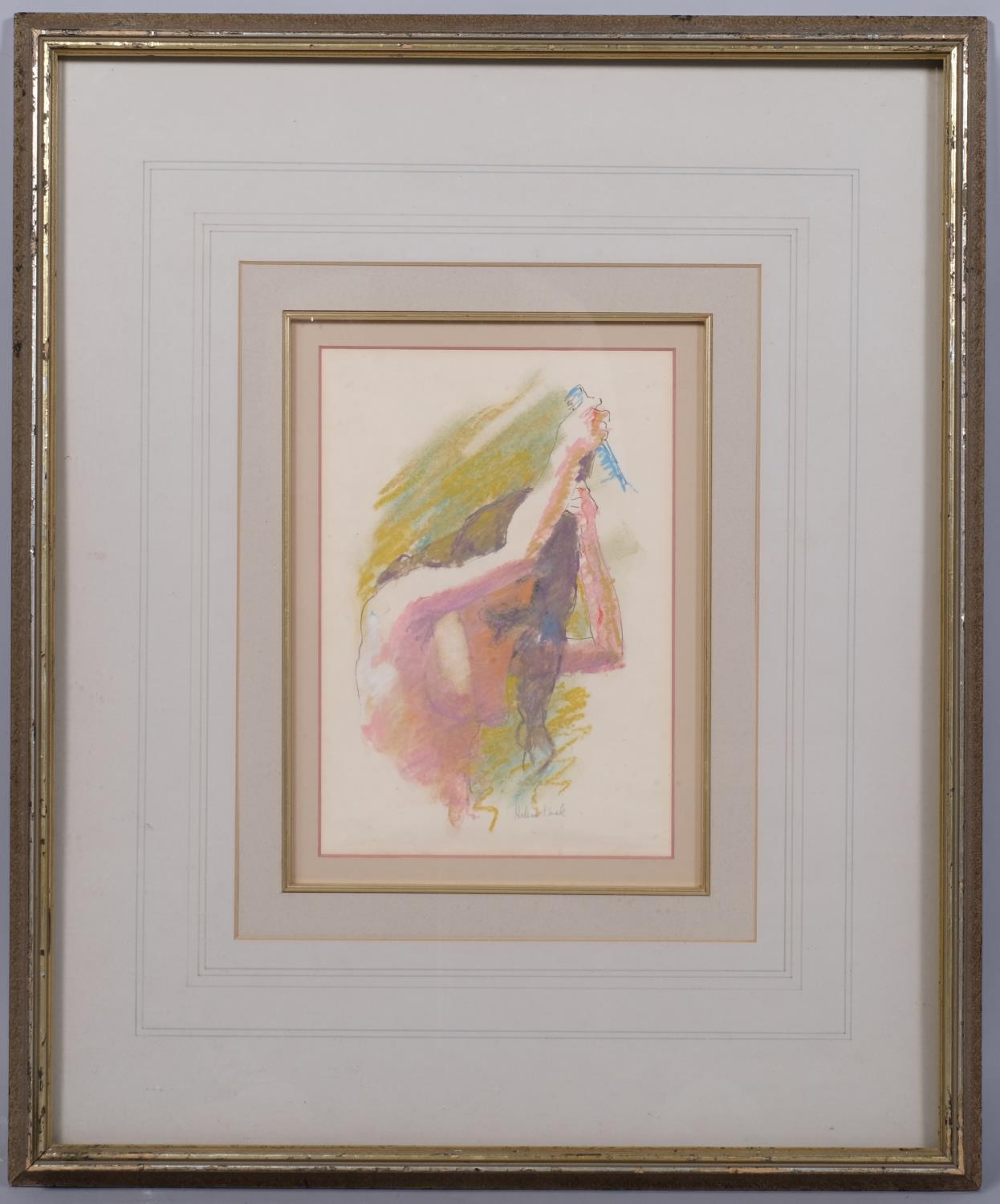 Helen Kask, nude study, coloured pastel, signed, 25cm x 17cm, framed - Image 2 of 4