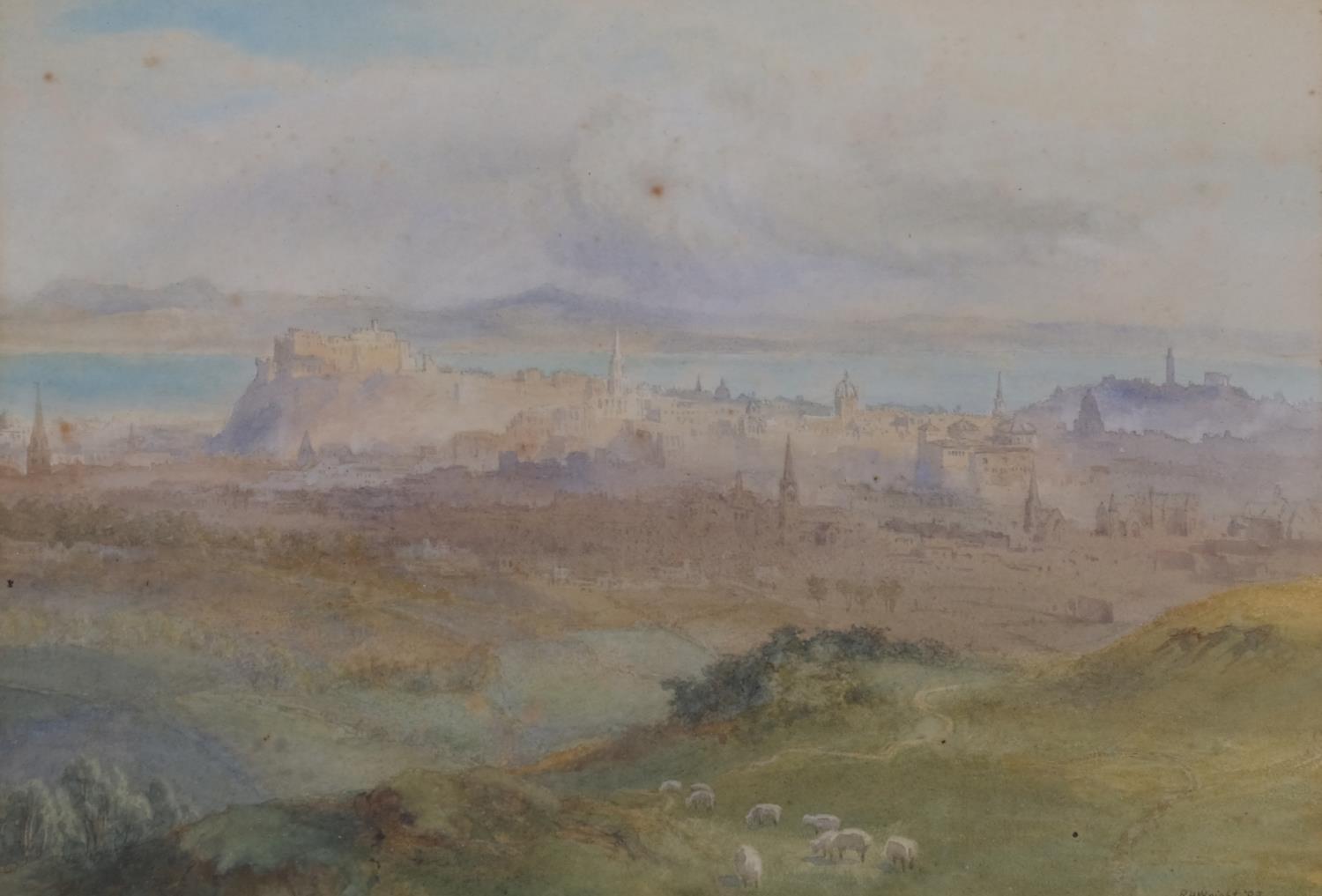 Richard Henry Wright (1857 - 1930), extensive view of Edinburgh, watercolour, signed and dated '