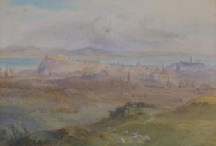 Richard Henry Wright (1857 - 1930), extensive view of Edinburgh, watercolour, signed and dated '
