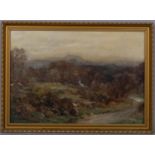 Owen Bowen ROI (1873 - 1967), landscape view towards Edinburgh, oil on canvas, signed, 35cm x