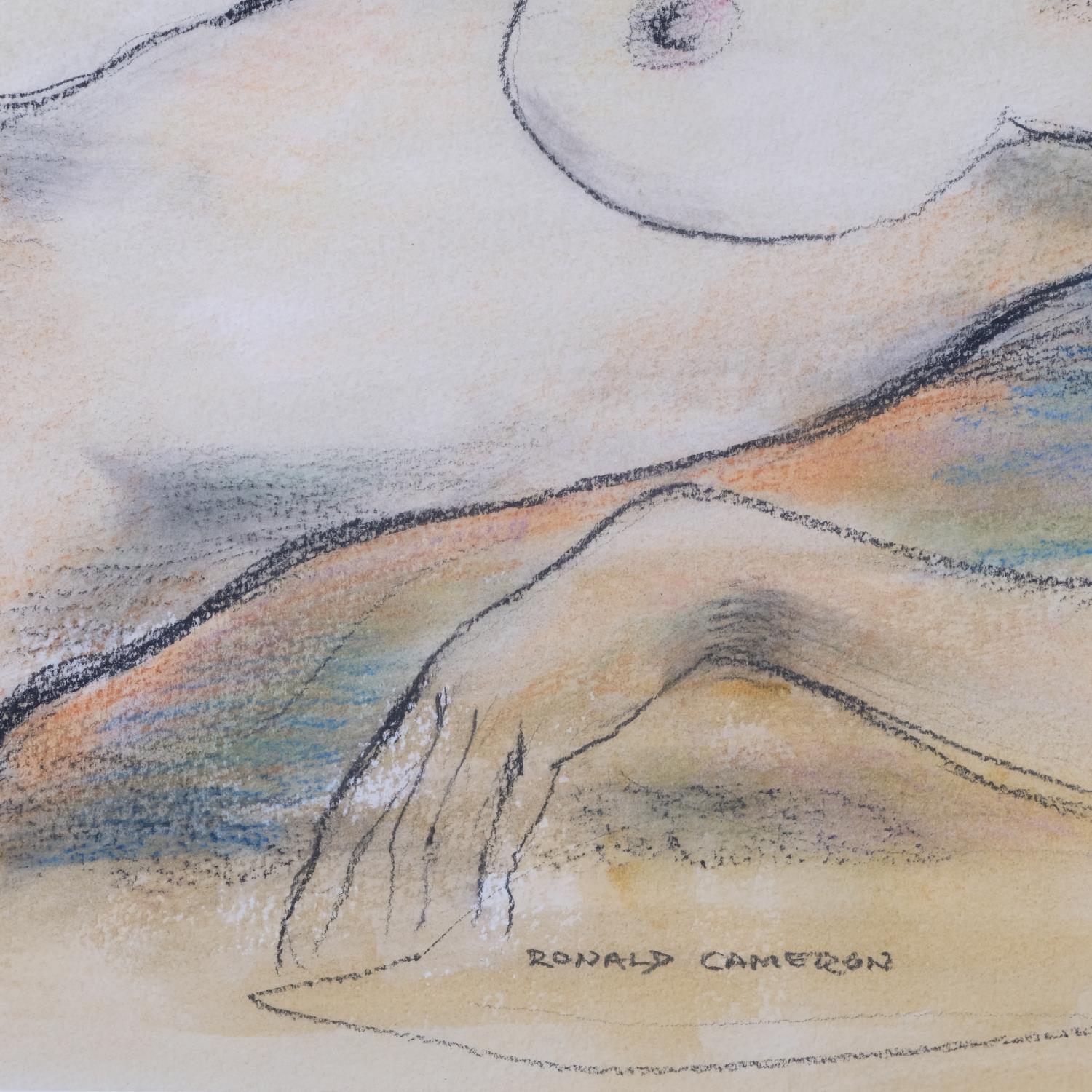 Ronald Cameron (1930 - 2013), nude life study, coloured pastels, signed, 51cm x 72cm, framed Good - Image 3 of 4