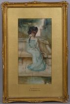 Cecil James Hobson (1874 - 1918), reflections, watercolour, signed, 33cm x 17cm, framed Good