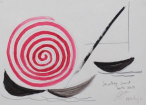 Terry Frost (1915 - 2003), pair of mixed media on paper, gouache/pencil, swirling sunset with