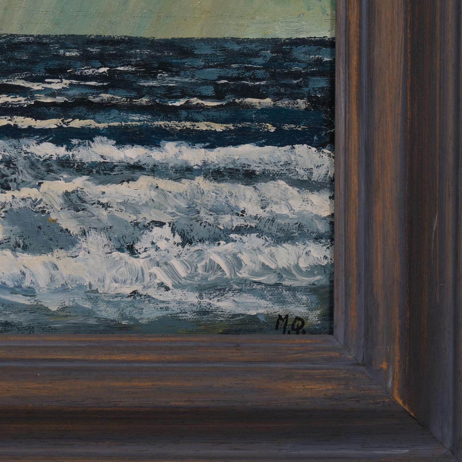 Michael Quirk, Porthminster seascape, oil on canvas, signed verso, 30cm x 41cm, framed Good - Image 3 of 4