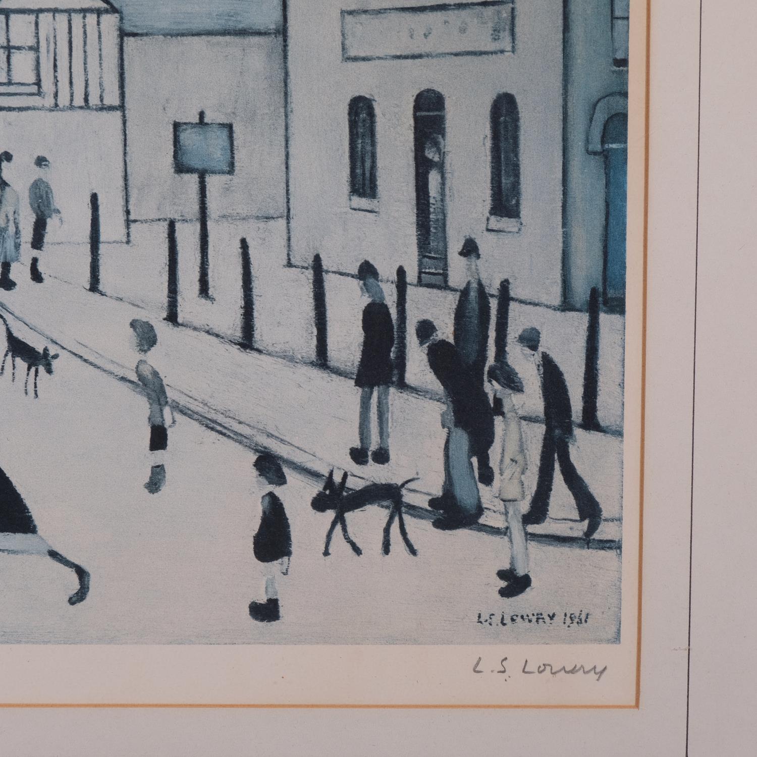 Laurence Stephen Lowry (1887 - 1976), lithograph, Level Crossing, signed in pencil, image 41cm x - Image 3 of 4