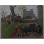 Frank Dobson (1888 - 1963), Rochester Sunday School, oil on canvas, 70cm x 91cm, unframed Good