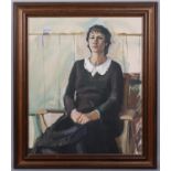 Margaret Lillford, portrait of a woman, oil on board, signed and dated 1980, 75cm x 62cm, framed