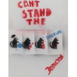 Urban art mixed media, "Can't Stand The Beatles", 53cm x 42cm, framed Good condition