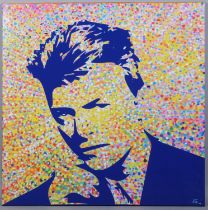 Nik Tod, David Bowie, mixed media with acrylic paints, 2017, 80cm x 80cm, unframed, together with