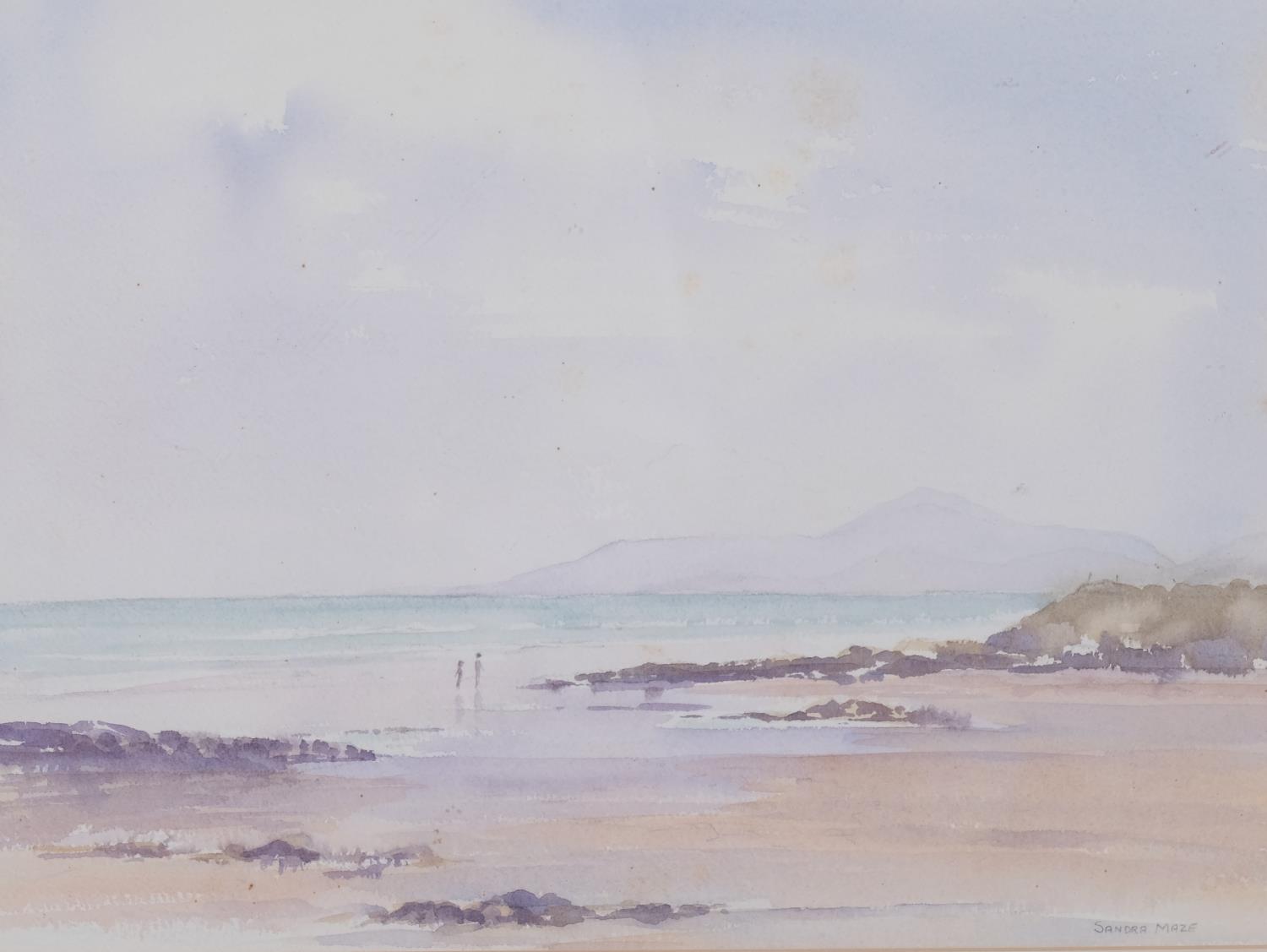 Sandra Maze (Irish), scene on the Antrim coast, watercolour, signed, 24cm x 32cm, framed