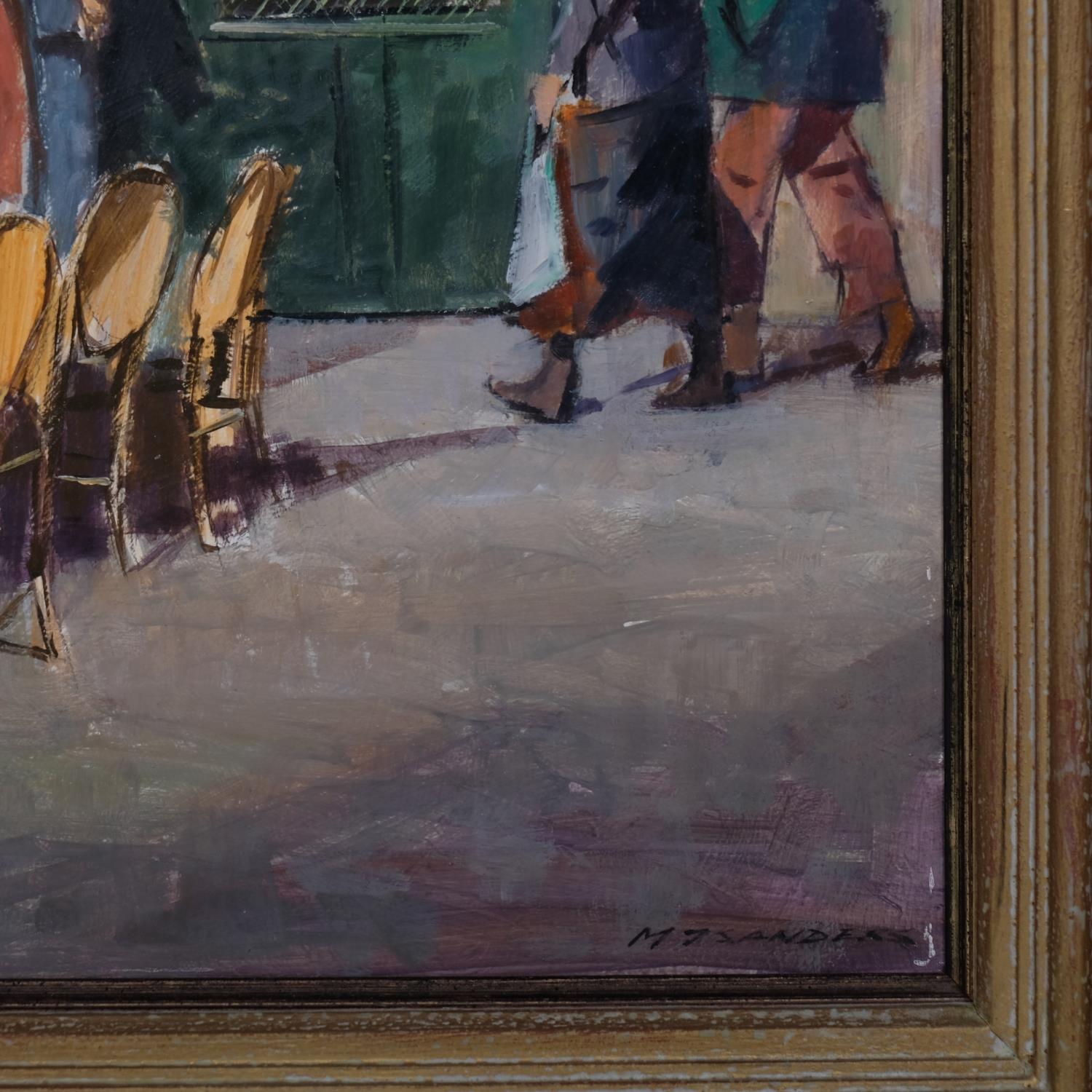 M J Sanders, the Latin Quarter Paris, oil on board, signed, 37cm x 46cm, framed Good condition - Image 3 of 4