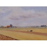 Adrian Waterlow, pair of farm landscapes, watercolours, signed with monogram, 1930, 25cm x 35cm,