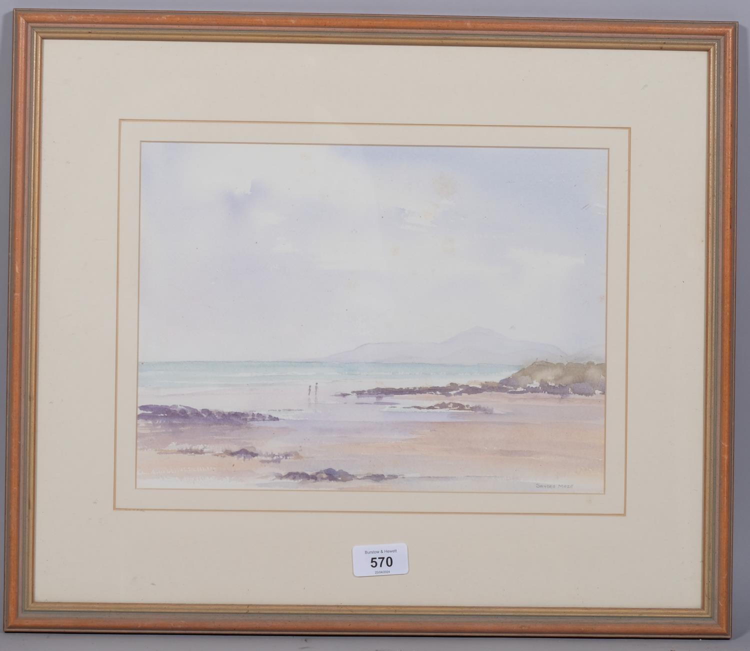 Sandra Maze (Irish), scene on the Antrim coast, watercolour, signed, 24cm x 32cm, framed - Image 2 of 4