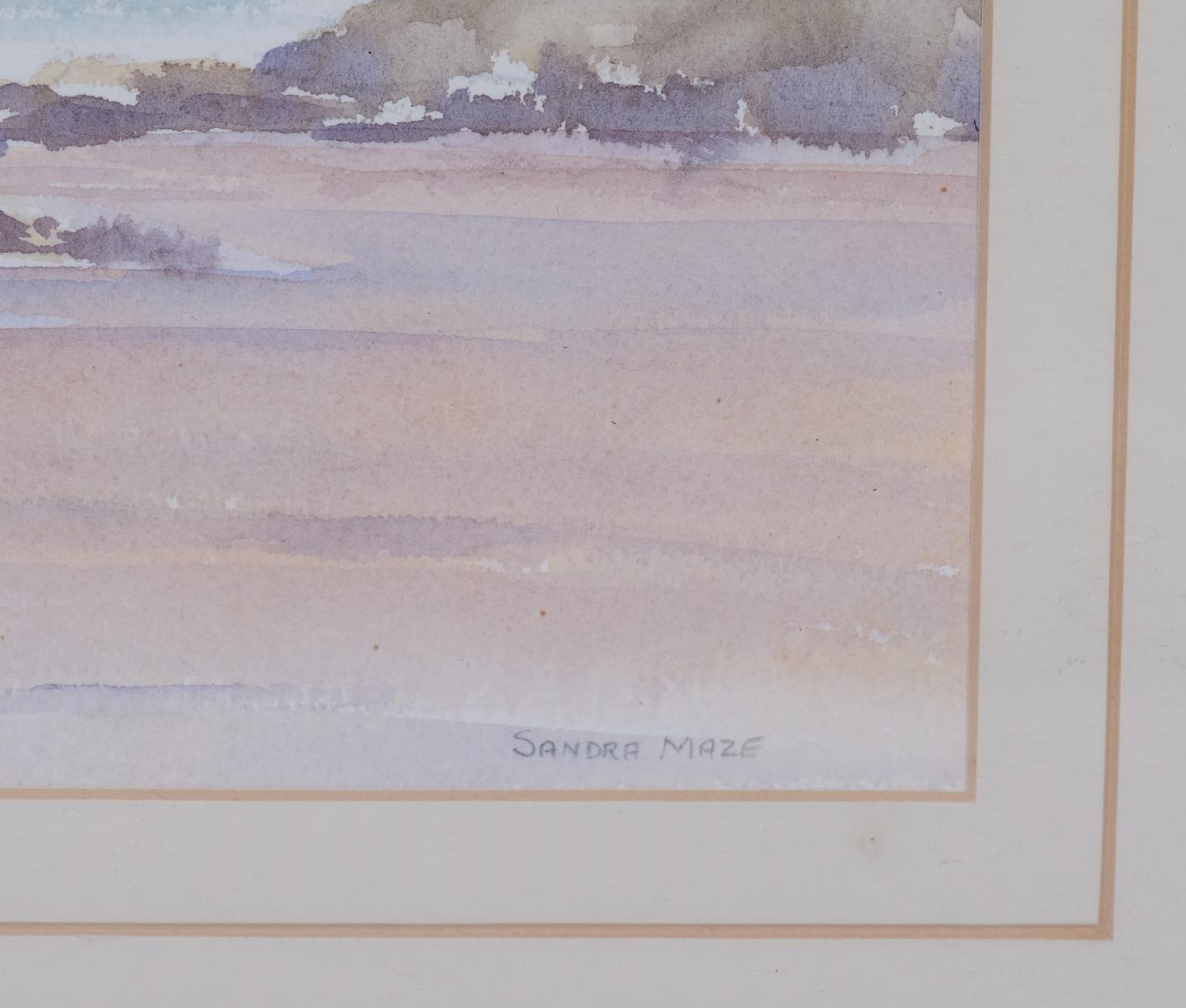Sandra Maze (Irish), scene on the Antrim coast, watercolour, signed, 24cm x 32cm, framed - Image 3 of 4