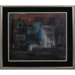 Gordon, abstract town scene, mid-20th century oil on canvas, signed and dated '61, 51cm x 61cm,