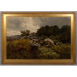 Benjamin Williams Leader (1831 - 1923), landscape, oil on canvas, signed, 61cm x 92cm, framed Good