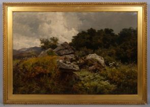Benjamin Williams Leader (1831 - 1923), landscape, oil on canvas, signed, 61cm x 92cm, framed Good