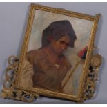 Portrait of an Italian woman, late 19th/early 20th century oil on canvas, unsigned, 50cm x 38cm,