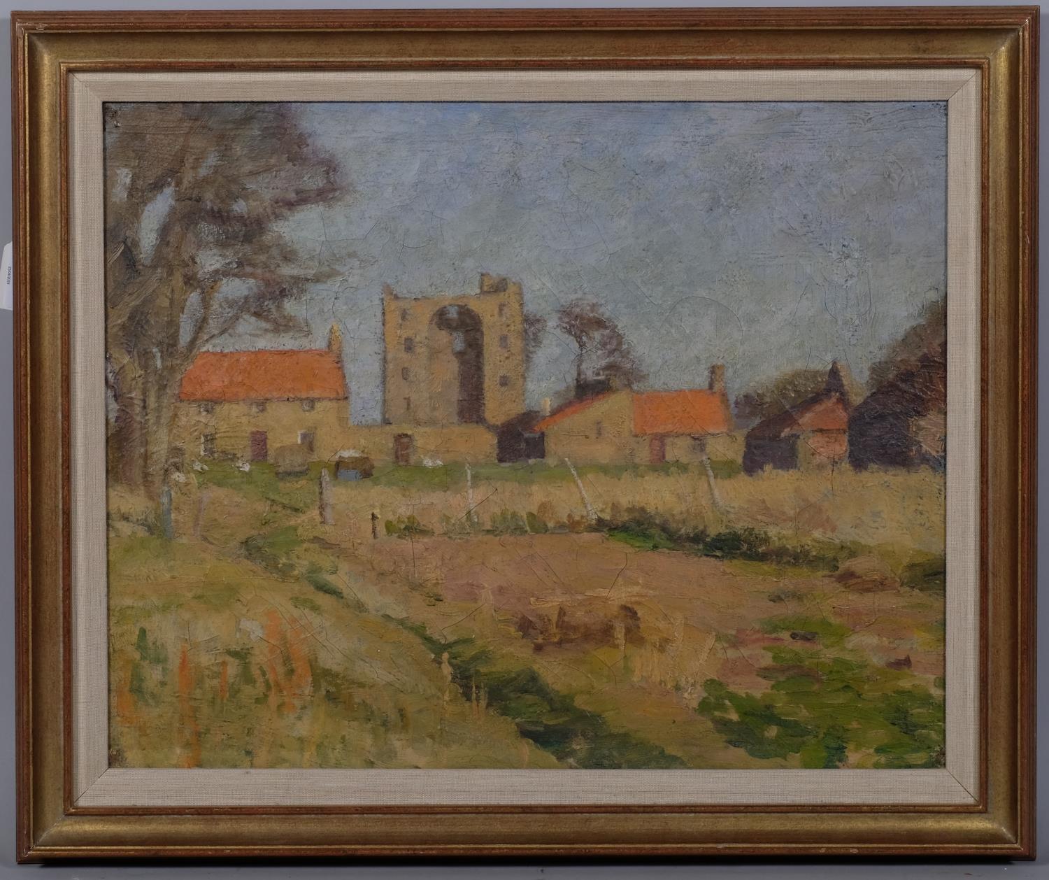 Sir Richard Rees (1900 - 1970), Saltcoats Castle, Gullane, East Lothian, oil on canvas, 41cm x 51cm,