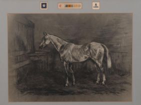 W Wasdell Trickett, First World War Period portrait of a horse, Greyboy, signed, 43cm x 60cm, framed