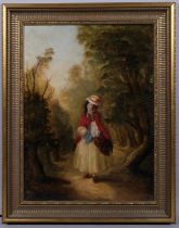 William Powell Frith (1819 - 1909), Dolly Varden from Dickens Barnaby Rudge, oil on canvas,