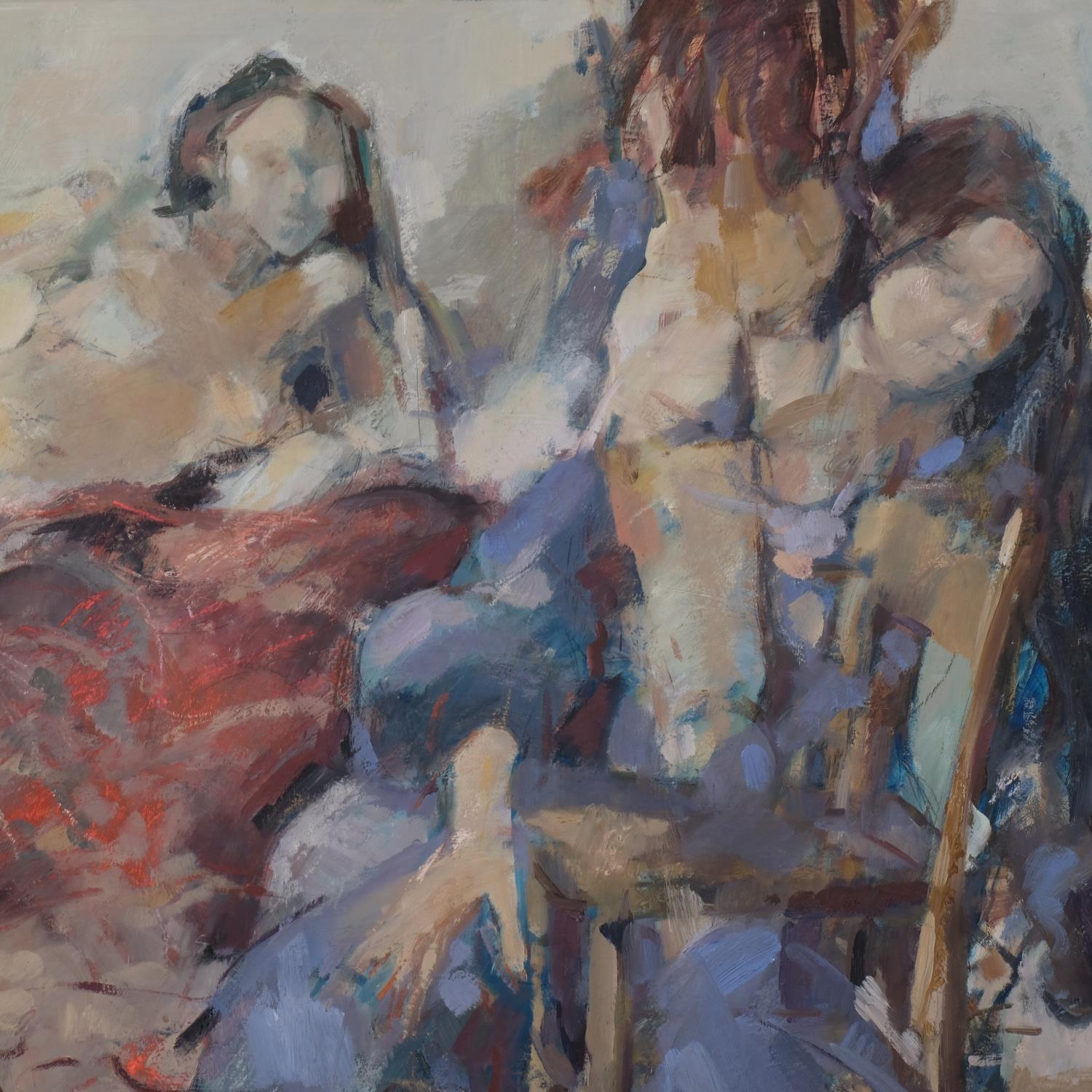 Impressionist nude life studies, mid-20th century oil on board, signed with initials EM, 75cm x - Image 2 of 4