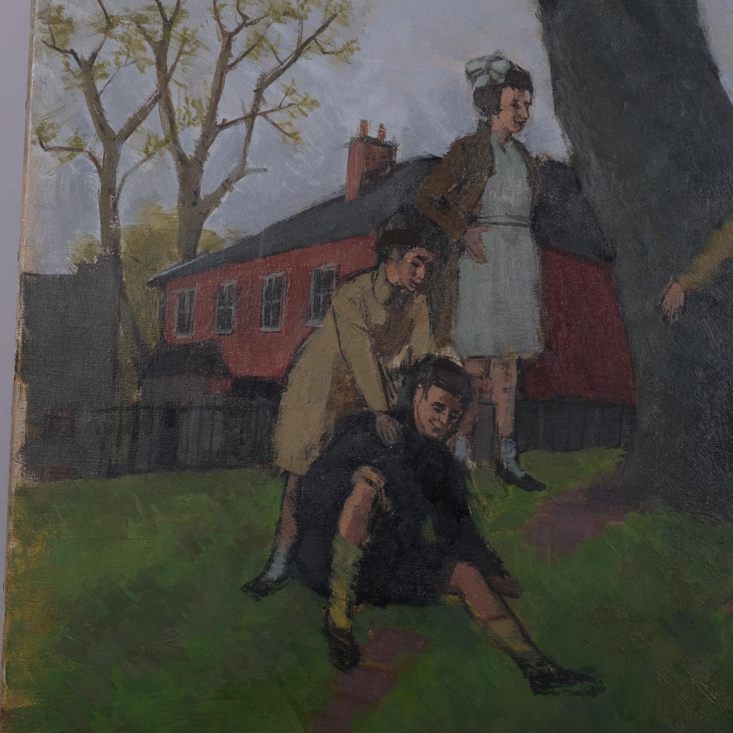 Frank Dobson (1888 - 1963), Rochester Sunday School, oil on canvas, 70cm x 91cm, unframed Good - Image 3 of 4