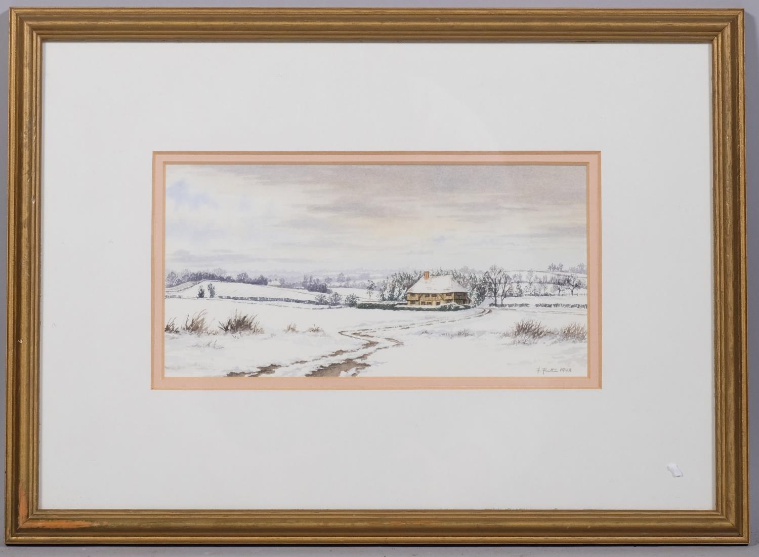 Felicity Flutter, 4 landscapes, largest 14cm x 21cm, framed (4) Good condition - Image 3 of 4
