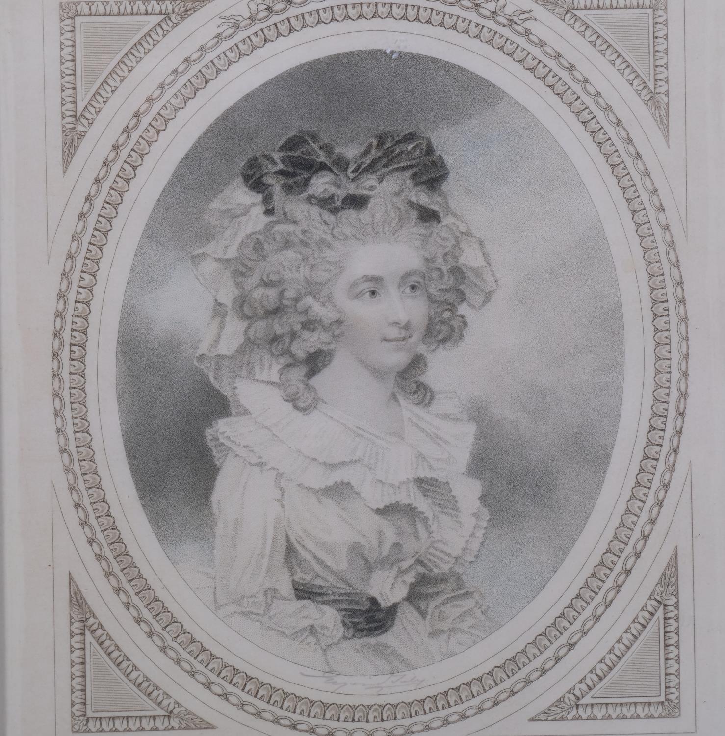 4 portraits of Gainsborough ladies, engravings, published 1908, framed, overall frame dimensions - Image 2 of 4