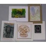Peter Cerreras, folder of prints and etchings, all signed in pencil (8)