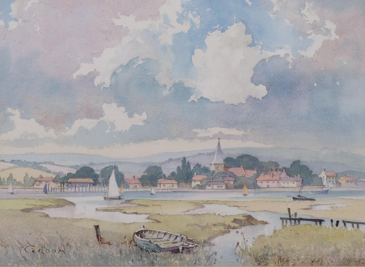 Emerso Harold Groom, Bosham harbour, watercolour, signed, 27cm x 37cm, framed Good condition