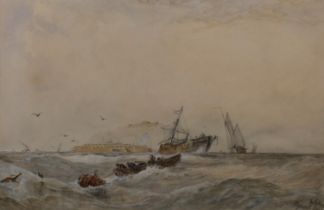 John Salmon (born 1884), squally weather off Plymouth Sound Devon, watercolour, signed and dated