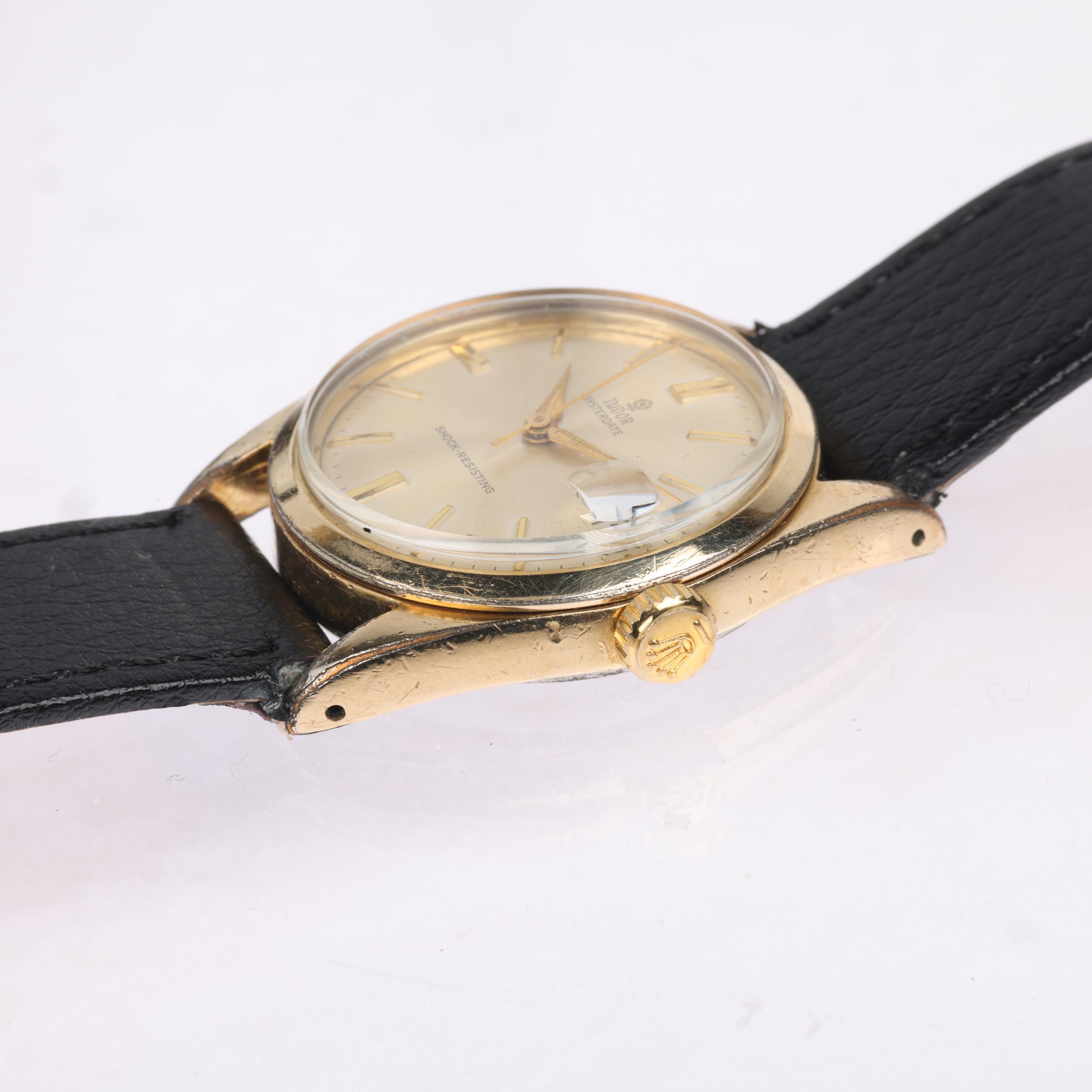 TUDOR - a Vintage gold plated stainless steel Oysterdate mechanical wristwatch, ref. 7974, circa - Image 5 of 5