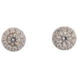 HEARTS ON FIRE - a pair of 18ct white gold diamond 'Fulfillment' cluster stud earrings, maker HOF