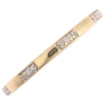 LINKS OF LONDON - an 18ct gold diamond band ring, band width 2mm, size K, 3.1g No damage or