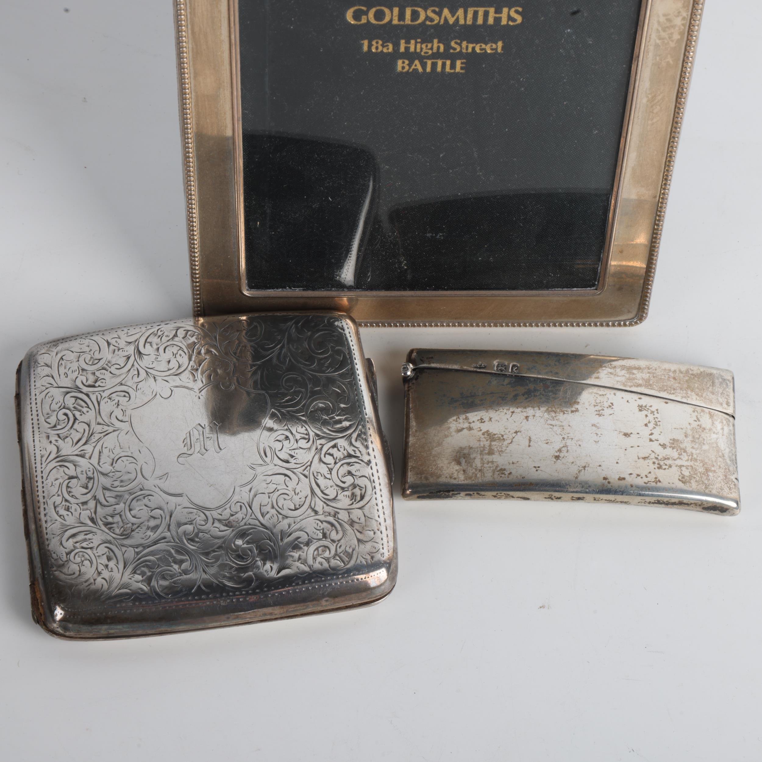 Various silver, including cigarette case, photo frame, etc Lot sold as seen unless specific item( - Image 2 of 3