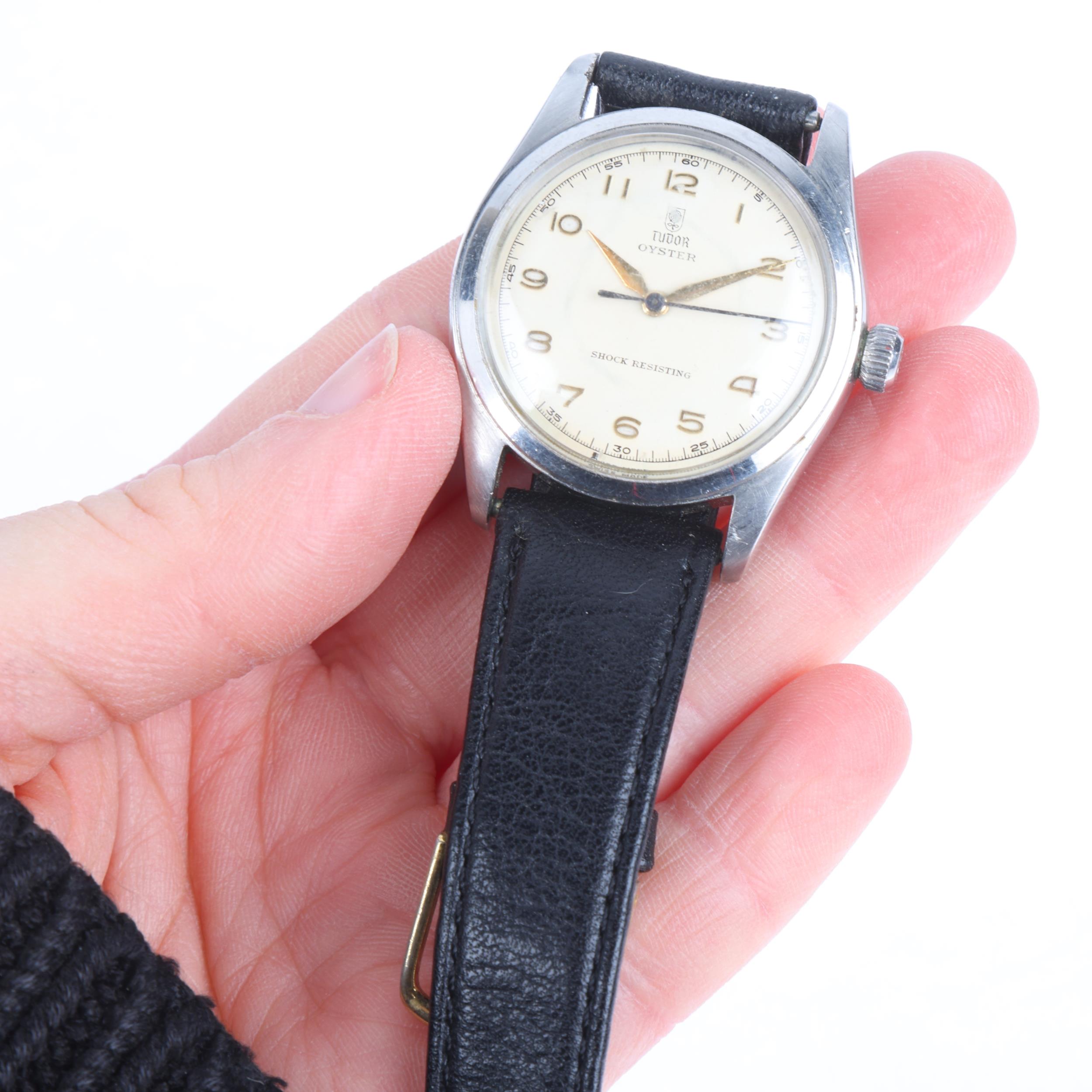 TUDOR - a Vintage stainless steel Oyster mechanical wristwatch, ref. 7804, circa 1950s, silvered - Image 5 of 5