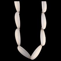 ARNE JOHANSEN - a a Danish modernist sterling silver leaf panel necklace, 39cm, 25.7g No damage or