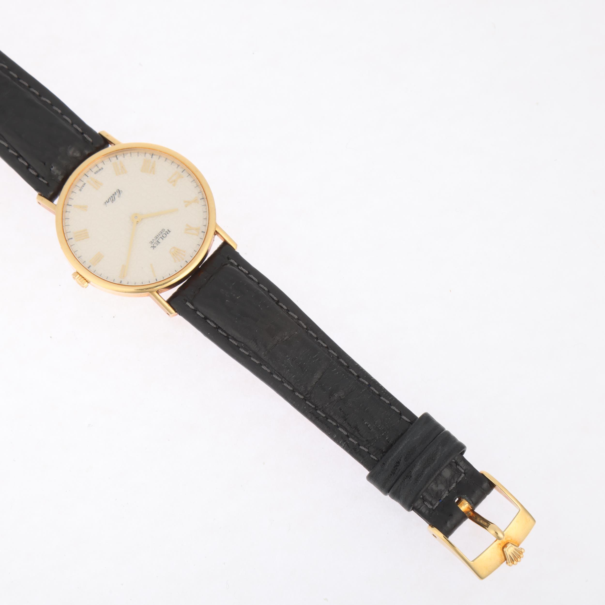 ROLEX - an 18ct gold Cellini mechanical wristwatch, ref. 5112, circa 1988, ivory Jubilee anniversary - Image 4 of 5
