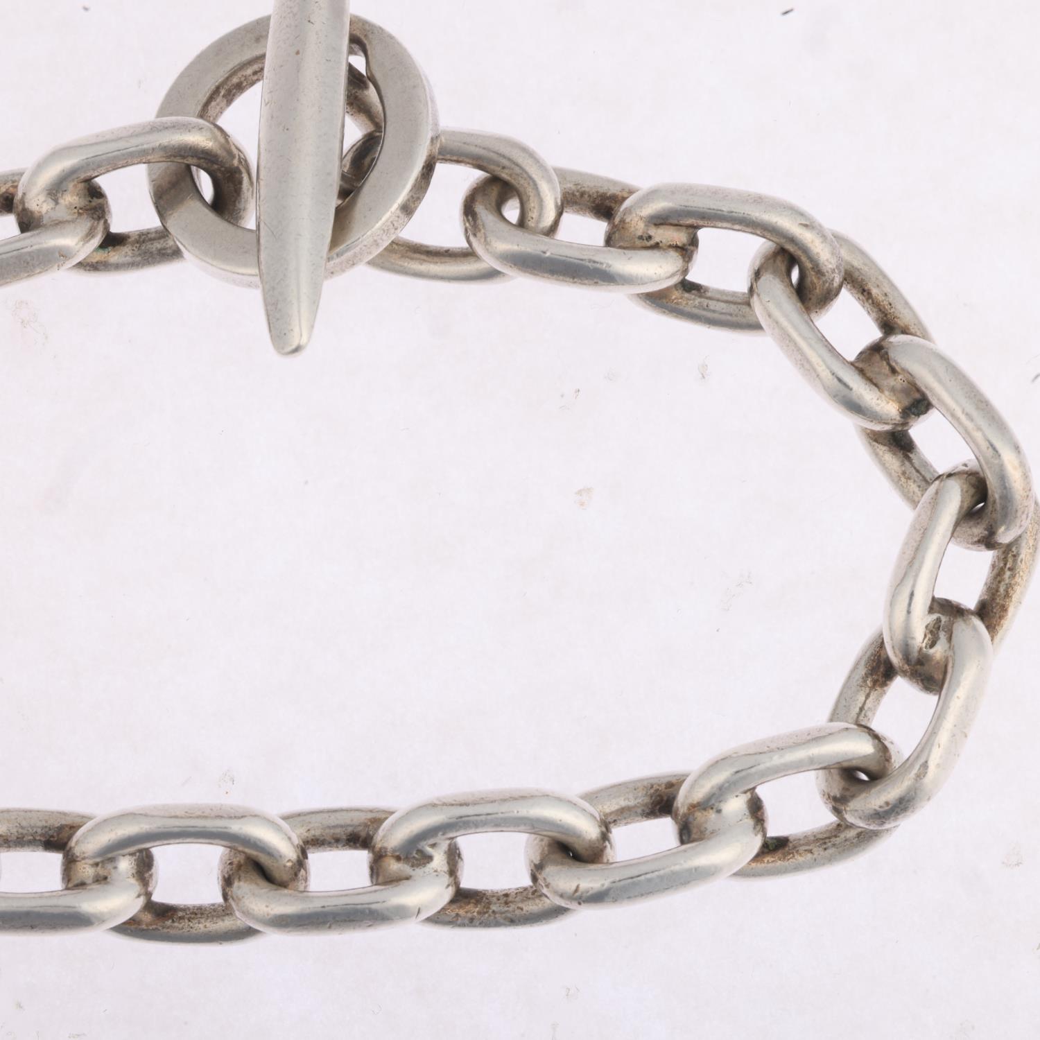 RANDERS SOLVVAREFABRIK - a heavy Danish sterling silver anchor cable link chain bracelet, 20.5cm, - Image 2 of 3