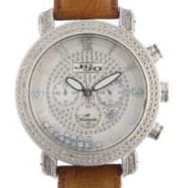 JOJO - a stainless steel diamond Rainbow quartz calendar chronograph wristwatch, ref. JJR-00712,