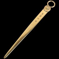 An Elizabeth II silver-gilt 'Meat Skewer' letter opener, maker PMM, London 1995, 18.5cm, 1.1oz No