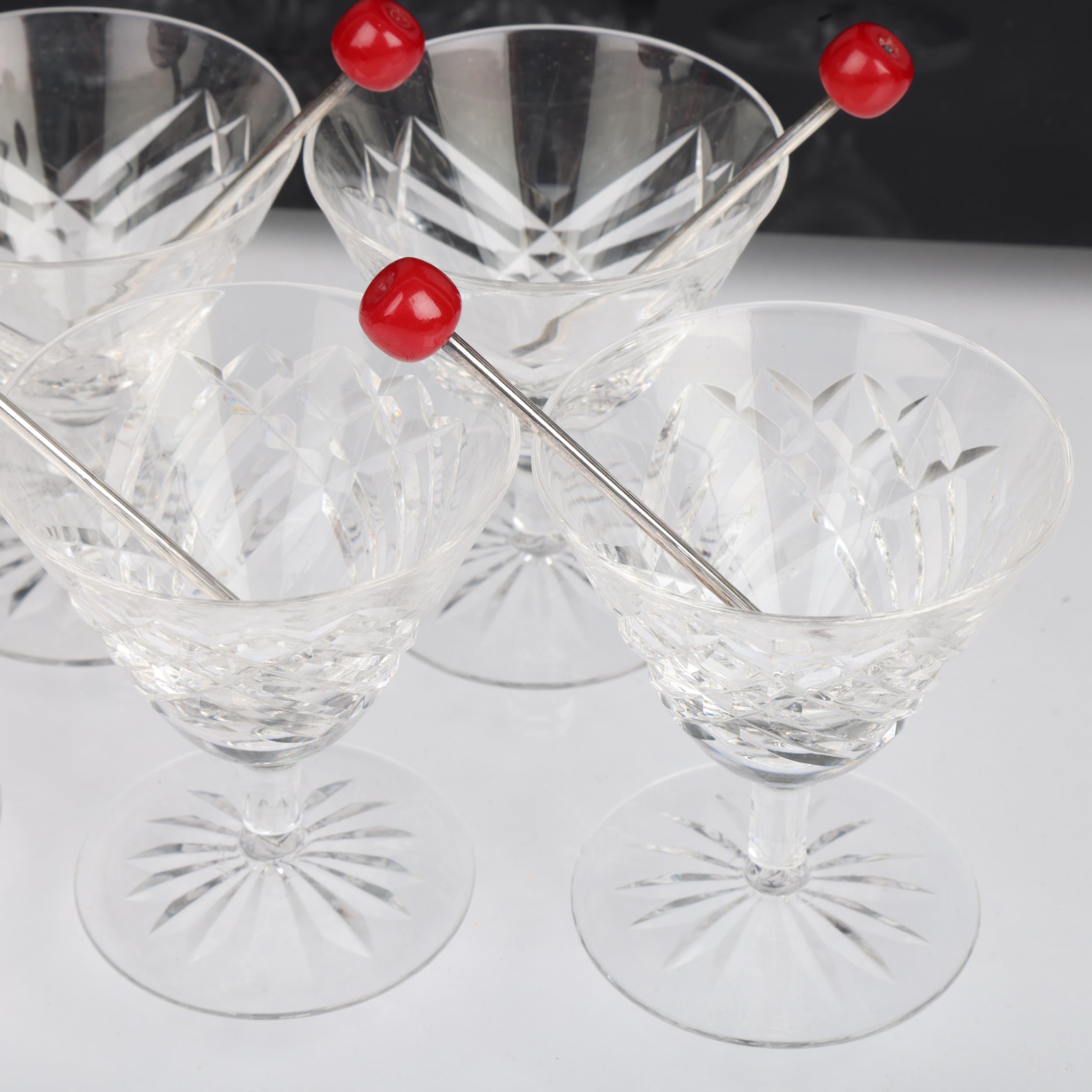 A mid-20th century liqueur and cocktail stick set for 6 people, comprising 6 glasses and 6 silver - Image 2 of 3