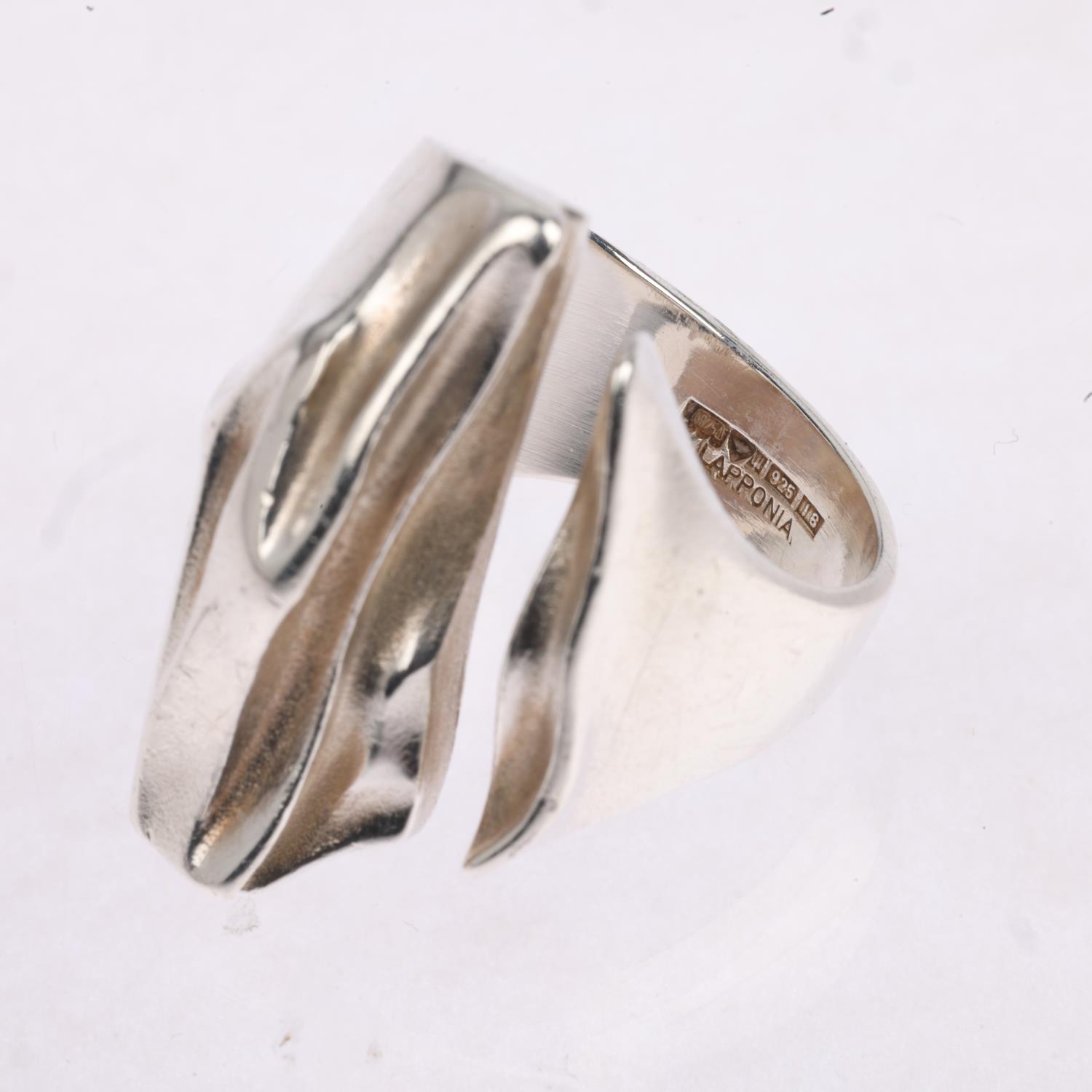 LAPPONIA - a large Swedish brutalist sterling silver torque ring, in the style of Bjor - Image 2 of 3