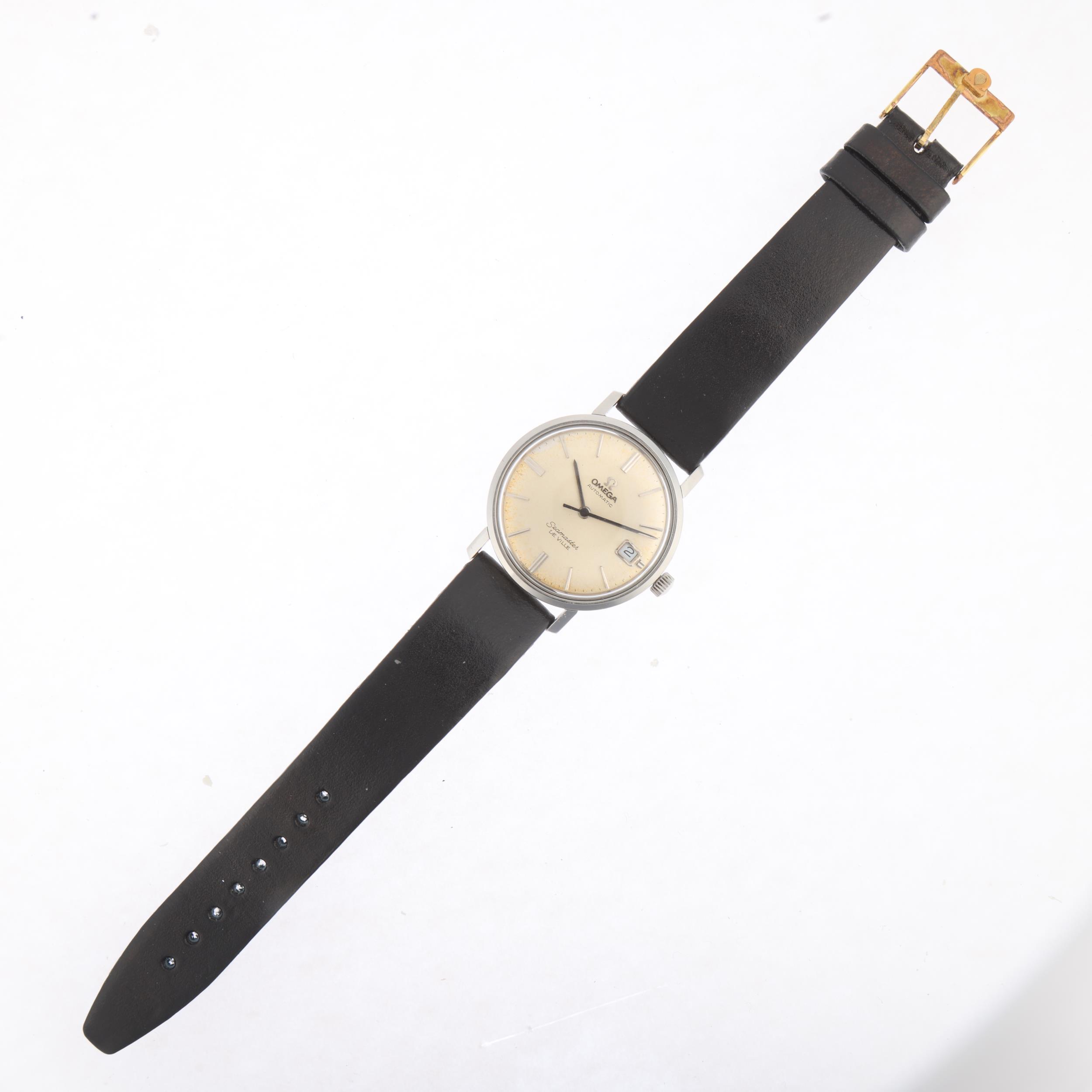 OMEGA - a Vintage stainless steel Seamaster De Ville automatic calendar wristwatch, ref. 166.0020, - Bild 2 aus 5